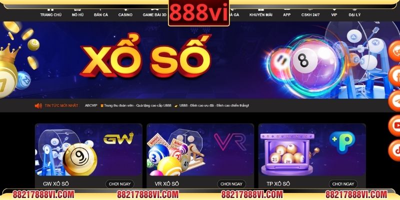 Xổ số 888VI trải nghiệm quay minh bạch, tốc độ cao